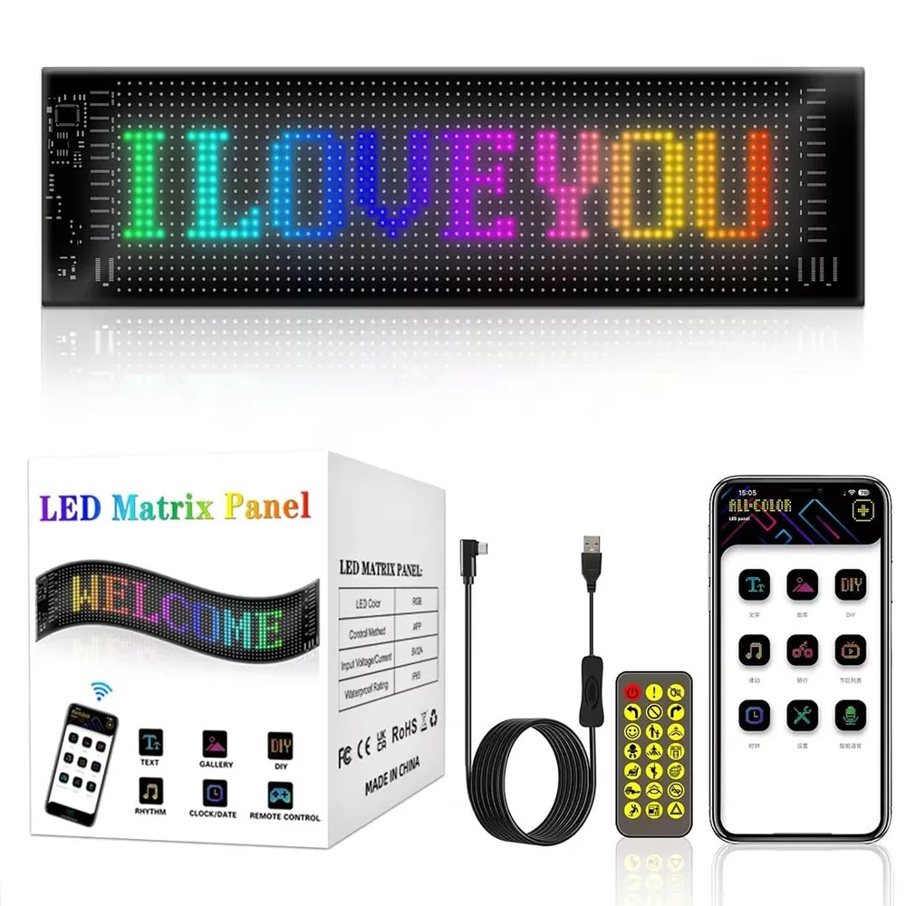 لوحة مصفوفة LED عرض صف مزدوج – مقاوم للماء 20x93CM
