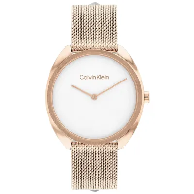 کاتژمێری ژنانە کاڵڤین کلاین Calvin Klein 40 ملم بە ڕووی زێڕین دروستکراوی وڵاتی سویسرا
