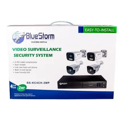 Blue Storm BS-KC4CH-2MP CAMERA KIT ,2MP VIDEO SURVEILLANCE SECURITY SYSTEM