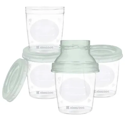 KikkaBoo Breast Milk Storage Containers with Adaptor, Mint