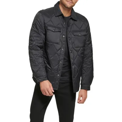 Calvin Klein Diamond Quilted Shirt Men's Jacket - Size L - Black