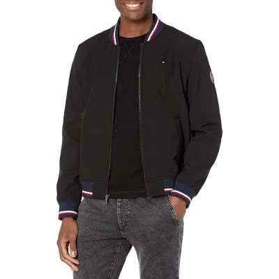 Tommy Hilfiger Varsity Bomber Men's Jacket - Size L - Black