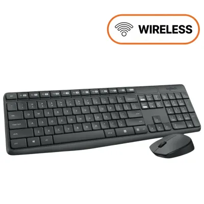Logitech MK235 Wireless Keyboard and Mouse Combo with Long Battery Life