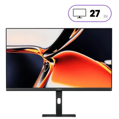 مۆنیتەری شاومی Xiaomi 27 ئینچ بە ڕەزۆلیوشنی 4K UHD پەنێڵی IPS تەخت 60Hz – ڕەش