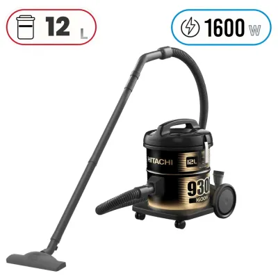 Hitachi CV-930F-BK Drum Vacuum Cleaner - 1600W - 12 L - Black