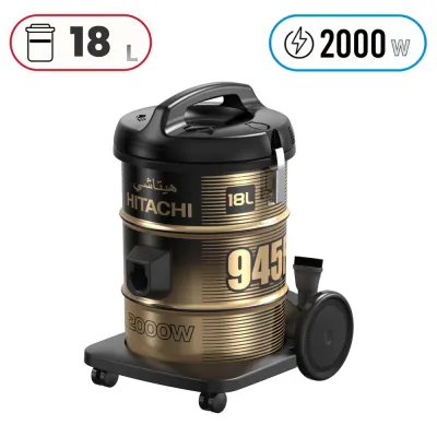 Hitachi CV-945F-BK Drum Vacuum Cleaner - 2000W - 18 L - Black