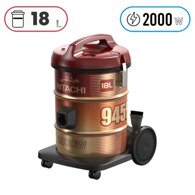 Hitachi CV-945F-PG Drum Vacuum Cleaner - 2000W - 18 L - Red