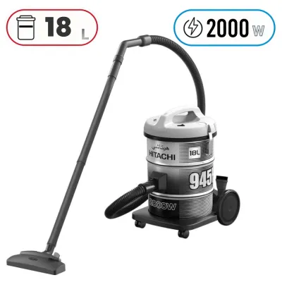 Hitachi CV-945F-WR Drum Vacuum Cleaner - 2000W - 18 L - Grey