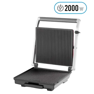 Arzum AR2022R Grill and Sandwich Maker 2000W with Non-Stick Plates and Variable Temperature – red