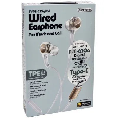 Remax RM-670A Type-C Wired Earphone - USB-C