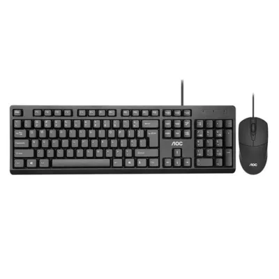 AOC KM160 Keyboard Mouse Combo - Wired - Compact