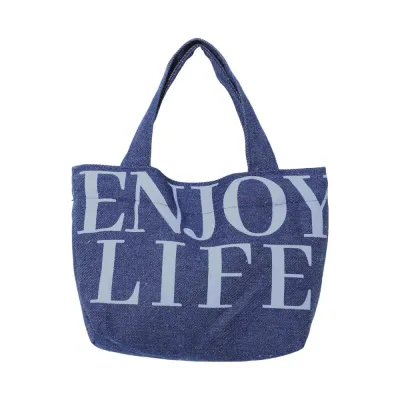 Miniso Alphabet Denim Mini Crossbody Bag - Dark Blue