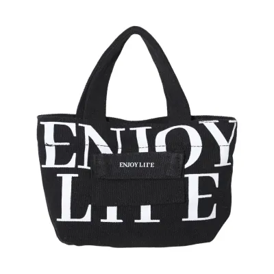 Miniso Alphabet Canvas Mini Crossbody Bag - Black